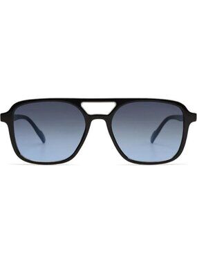 SOJOS Women Retro Aviator Sunglasses Rectangle Sun Glasses Black Frame Blue Lens